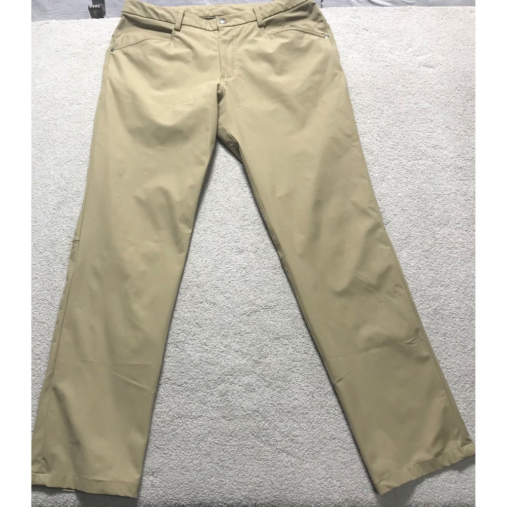 Lululemon Khaki Chino Mens 36x33 Stretch Straight Leg‎ Pans